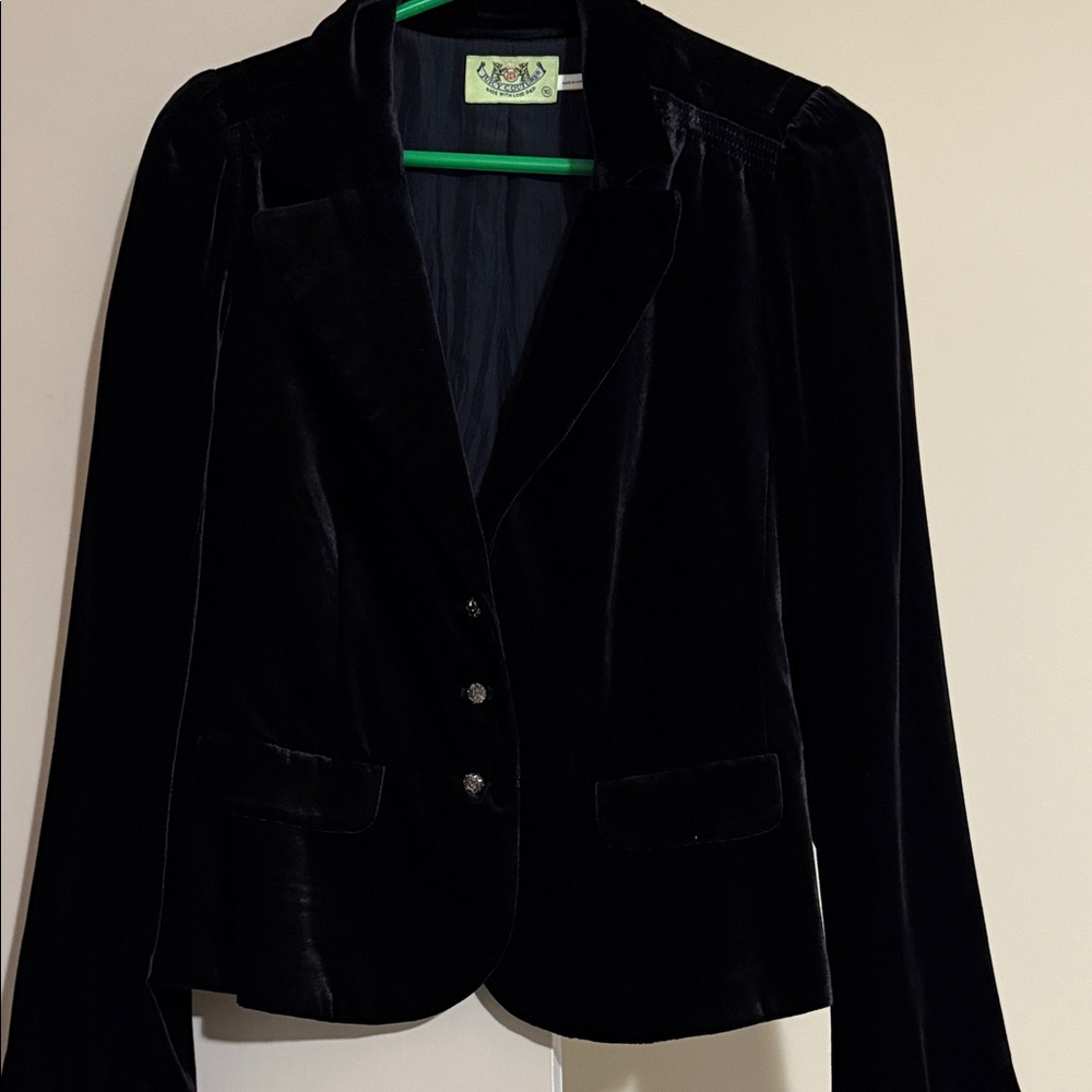 Juicy Couture Elegant Black Velvet Blazer